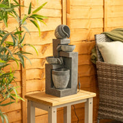 Water Fountain Feature Solar Powered Garden Ornament LED Outdoor Statue Lights