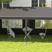 6m x 3m Garden Gazebo Marquee Canopy Party Tent Canopy Patio Dark Grey Outsunny