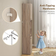 Bathroom Cabinet Cupboard Tall Free Standing Tallboy Storage Furniture OAK