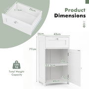 Bathroom Storage Cabinet with Drawer & Door Freestanding Floor Cabinet