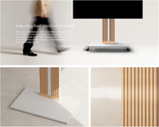 FITUEYES Zen Series TV SALE! Floor Stand 55-88 Inch Height Adjustable Beech Wood