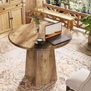 80cm Round Dining Table for 2-4, Farmhouse Small Kitchen Dinner Table with Base