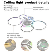 RGB LED Ceiling Fan Light Dimmable Chandelier Living Room Lamp W/ Remote Control