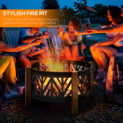 2-in-1 Outdoor Fire Pit Bowl with BBQ Grill Grate 30