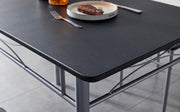 Dining Table and Chairs Set Metal Wood Effect Table Dining Set 4 Chairs Silvia