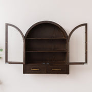 Dark Wood Arched Wall Mounted Cabinet - Kingsley Range