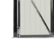 6 x 8 ft Pent Roof Garden Shed Storage with Foundation Kit Vents, Black Metal