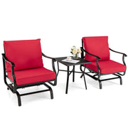 3PCS Rocking Chair & Table Set Garden Patio Bistro Set Glider Rocker W/ Cushion
