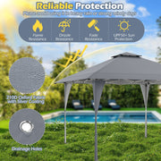 Outdoor Easy Setup Gazebo 395 x 395 cm Pop up Canopy Tent-Grey