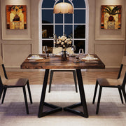 80cm Square Dinning Table for 4 People Industrial Kitchen Table with Metal Frame