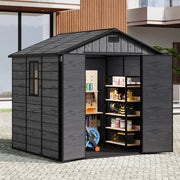 8x4 6x4 8x6 Large Plastic Shed Outdoor Garden Tools Storage House w/ Door&Window