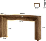 55 Inch Farmhouse Console Table, Narrow Wooden Entryway Sofa Table for Hallway