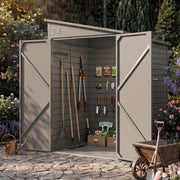 4.6 x 9 FT Metal Outdoor Storage Shed Lockable Double Door Steel Garden House