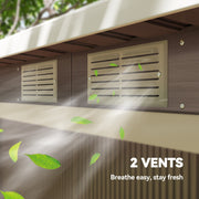 9 x 4FT Metal Garden Storage Shed w/ 2 Door, Light Grey Wood Grain