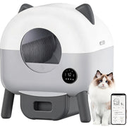Self Cleaning Cat Litter Tray 76L Automatic Cat Litter Box 2.4G WiFi APP Safety