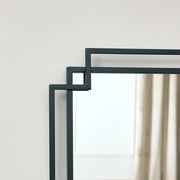 Black Art Deco Wall Mirror multi frame full length tall slim industrial modern