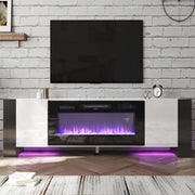 Electric Fireplace with TV Stand Unit Cabinet LED Fire Flame Heater Living Room