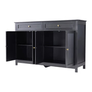 Modern Sideboard Buffet Cabinet with Storage Cabinets 4 Doors 2 Drawers Black