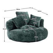 Bean Bag Chair !SALE! Oversized Memory Foam Lounge Sofa High Back Green