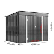8ft x 6ft Metal Garden Shed Waterproof Outdoor Storage Shed with Foundation Kit