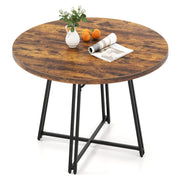 GYMAX 47 Inch Dining Table Round Kitchen Table for 4-6 People Brown