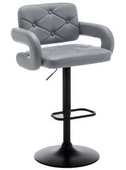 2 LARGE BAR STOOLS PLUSH SEAT GAS LIFT SWIVEL BREAKFAST KITCHEN BAR LARGE SEAT
