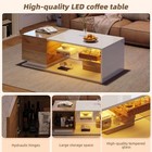Led Coffee Table With 2 Drawer Storage, High Gloss Coffee Table For Living Room