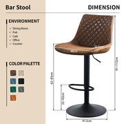 4PCS Swivel Bar Stools Velvet/Faux Suede Breakfast Adjustable Height Bar Chair