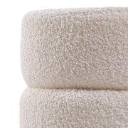 Round Footstool Teddy Dressing Table Stool Vanity Chair for Bedroom Living Room