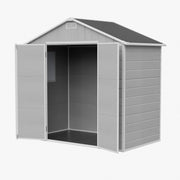 8 X 4FT Plastic Garden with Double Doors Lockable Outdoor Storage Shed W/ Window