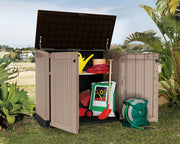 Large Keter MIDI Garden 880L Storage Box Beige Shed Outside Store Bike Bin Tool