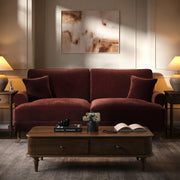 Berry Brown Chenille Feather-Filled 3 Seater Sofa - Payton Heritage PHR001