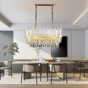 Luxury Crystal Chandelier for Dining Room,10 Lights Modern Crystal Pendant Light