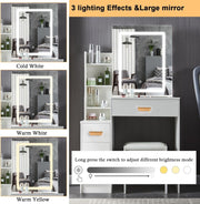 Dressing Table With Drawers Mirror Stool Set Makeup Desk Vanity Table Fytvldrlkj
