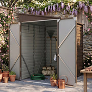 4.6 x 9 FT Metal Outdoor Storage Shed Lockable Double Door Steel Garden House