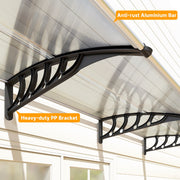 Door Canopy Outdoor Awning Rain Shelter for Window Porch 303x96 Clear