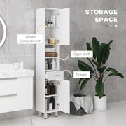 High Gloss doors Bathroom Tallboy Free Standing Cabinet Tall Storage Cupboard