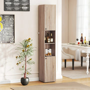 Bathroom Cabinet Cupboard Tall Free Standing Tallboy Storage Furniture OAK