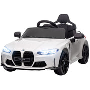 AIYAPLAY 12V BMW M4 Licensed Kids Electric Car w/ Remote, Suspension, White