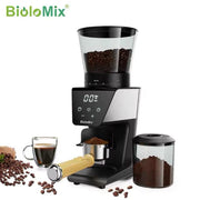 BioloMix Automatic Burr Mill Coffee Grinder with 30 Gears, Visual Bean, 220V -UK