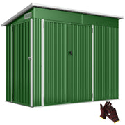 Outdoor Storage Shed, 7.5 x 4.3ft Metal Garden Shed, Green, Refurbished