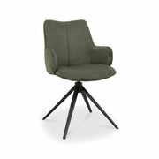 Bentley Designs Rowan Green Fabric Swivel Dining Chair 360 Self Return