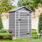 PLASTIC SHED OUTDOOR STORAGE SHEDS UTILITY HOUSE GARDEN TOOLS BOX LOCKABLE 4X3FT