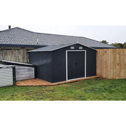 12X10FT Metal Steel Garden Shed Apex Roof W/ Barn Tool Storage House Ventilation