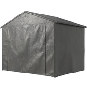 8 x 4 ft Garden Storage Shed with Roll-up Zipper Door Grey Refurbished