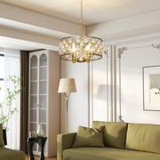 Crystal Chandelier w/Adjustable Height, 4-Light Ceiling Light Refurbished