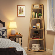 70'' Tall Corner Shelf, 5-Tier Modern Corner Bookshelf Bookcase for Living Room