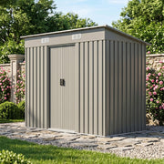 4x 8 FT Galvanised Metal Garden Storage Shed Glitter Effect with Free Foundation