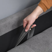 Compact 2 Seater Sofa with Hidden Storage and Rubberwood Legs Grey