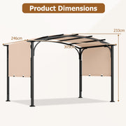 305x242cm Retractable Garden Pergola Sun Shade Canopy